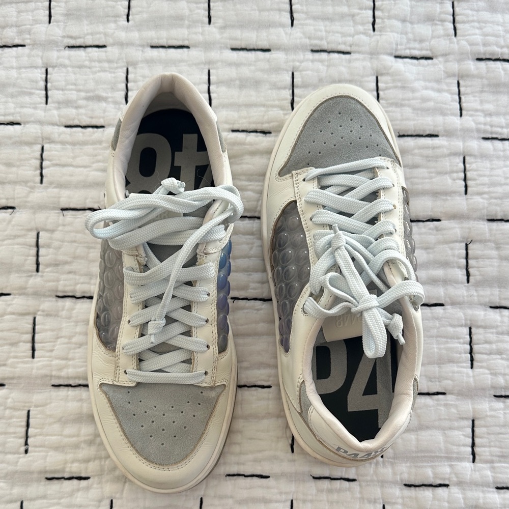 Women's Gray and White Sneakers